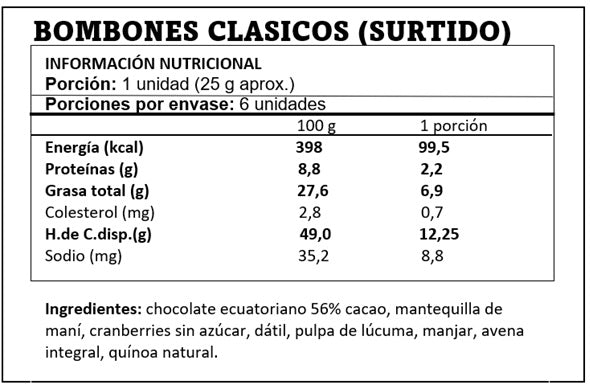 BOLSA DE BOMBONES NUTRITIVOS (FORMATO CLÁSICO)